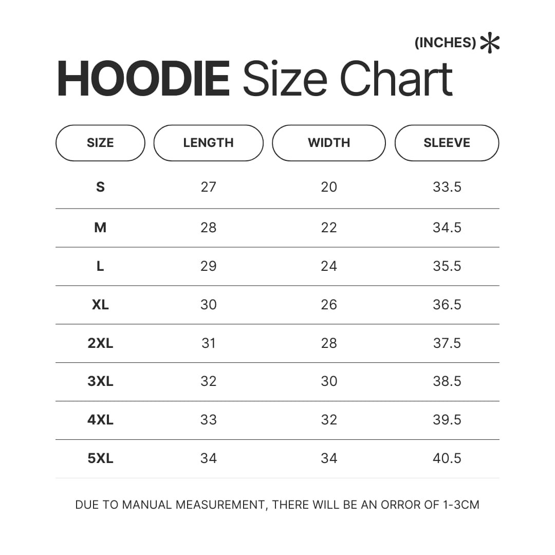Hoodie Size Chart - Ghost Adventures Store