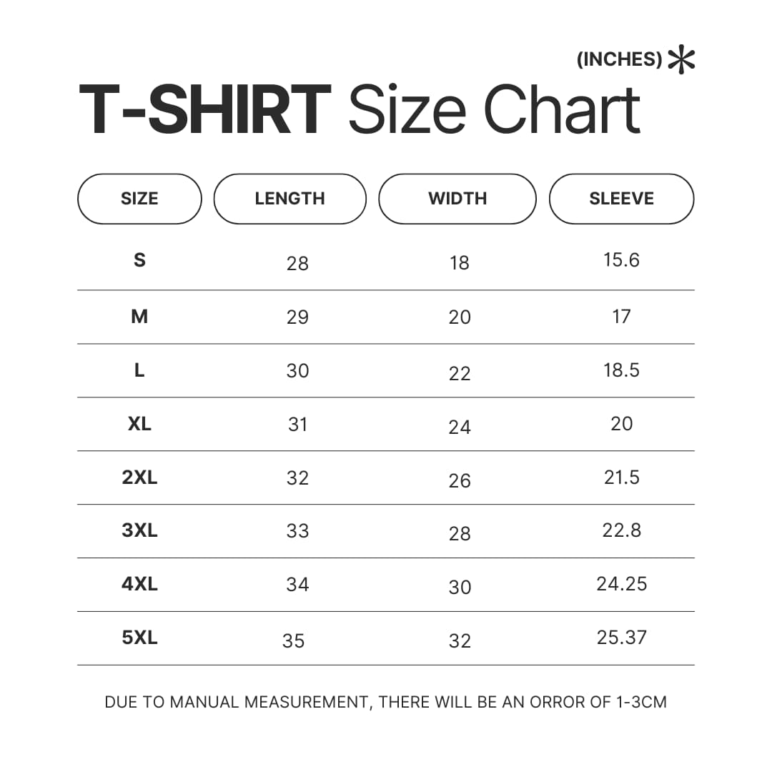 T shirt Size Chart - Ghost Adventures Store
