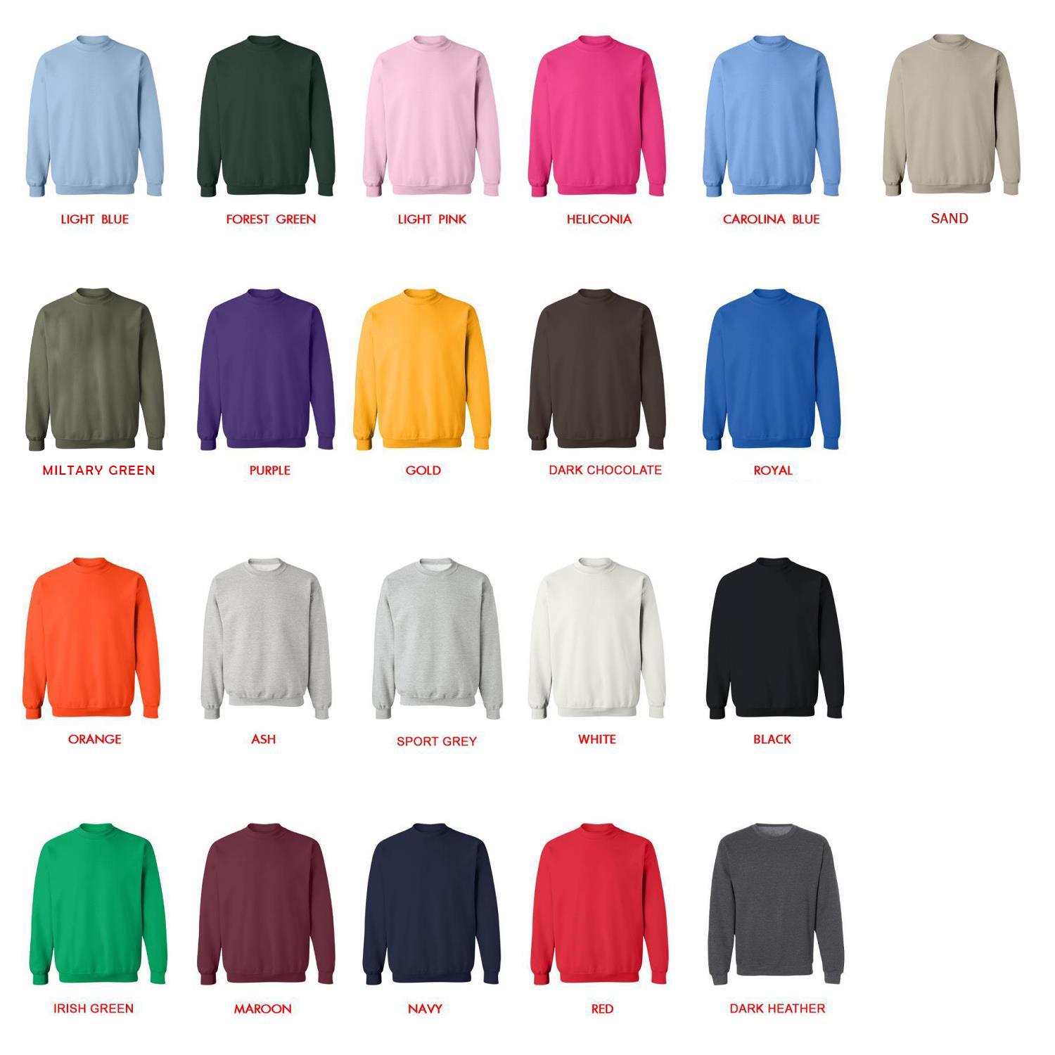 sweatshirt color chart - Ghost Adventures Store