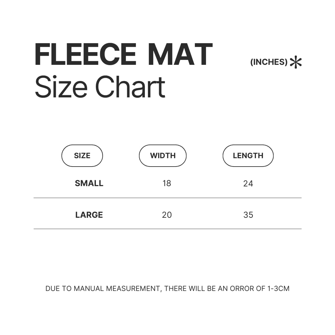 Fleece Mat Size Chart - Ghost Adventures Store
